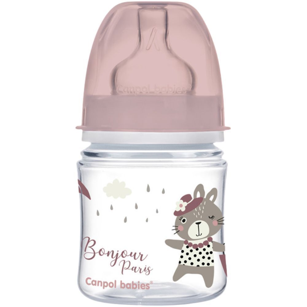 Canpol - 120ml Wide Neck Anticolic Bottle - Pink Doll