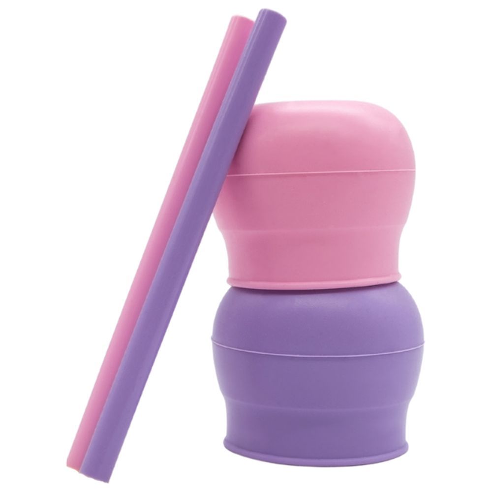 TW Bento Box - Snug Straw W/ Lids - Pink & Purple