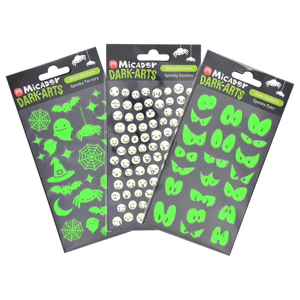 Micador - Spooky Eyes Glow Stickers 1 Pack - Assorted