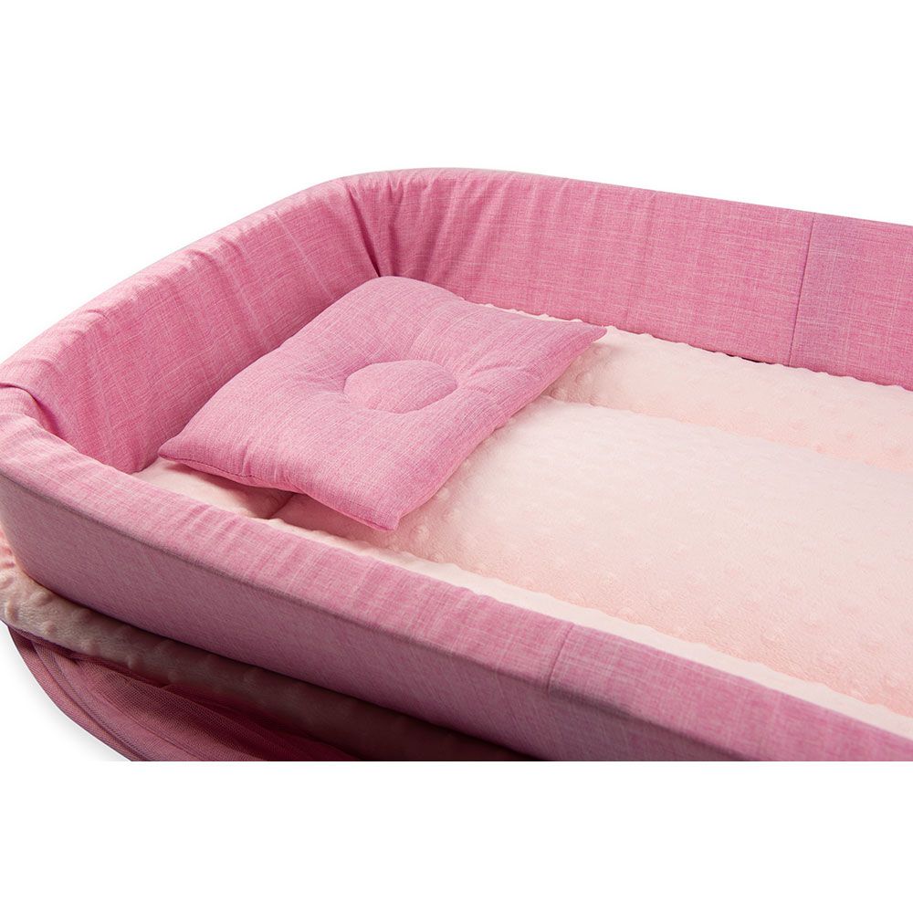 Little Angel - Baby Bed with Comfy Paddings - Pink