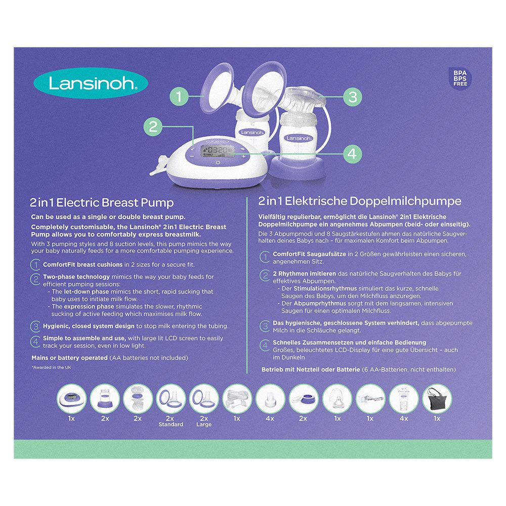 Lansinoh - 2in1 Electric Breast Pump