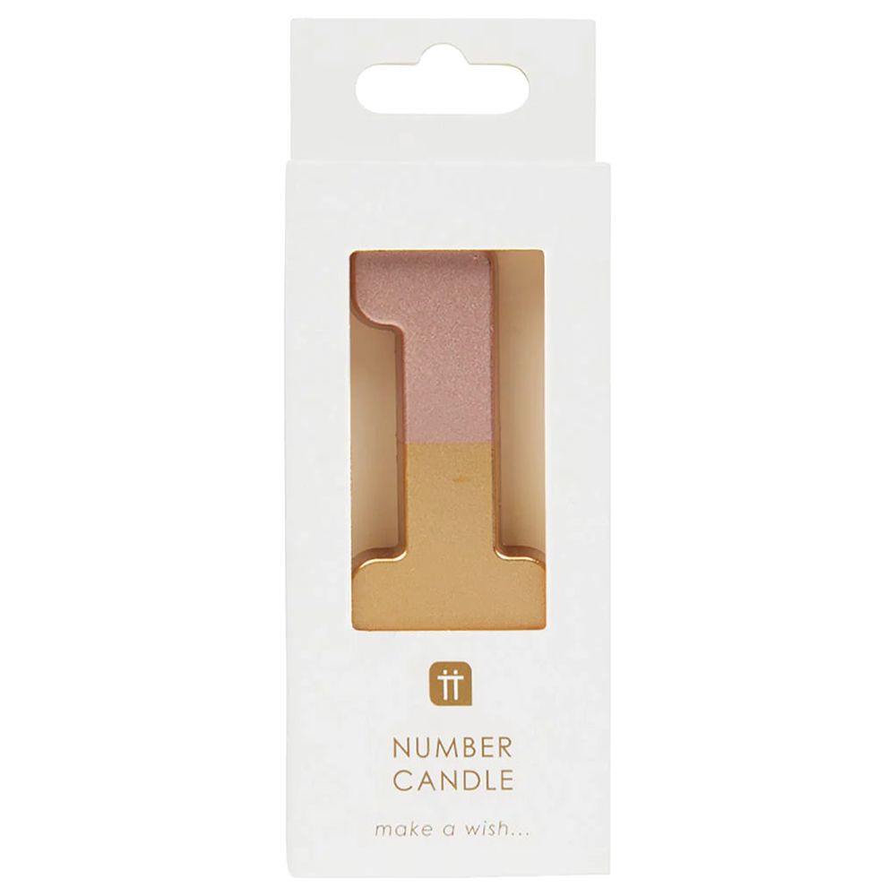 Talking Tables - Dipped Number Candle - 1 - Rose Gold