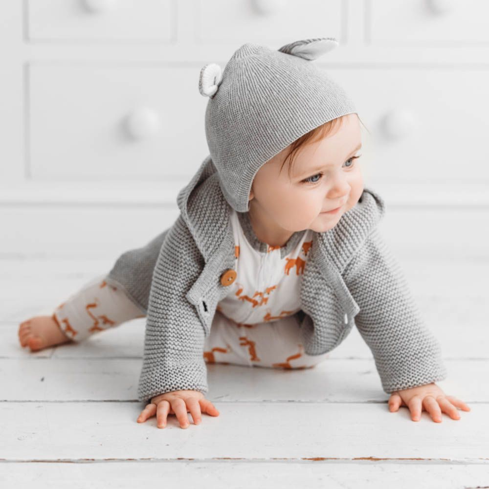 Kit & Kin - Baby Bunny Hat - Grey