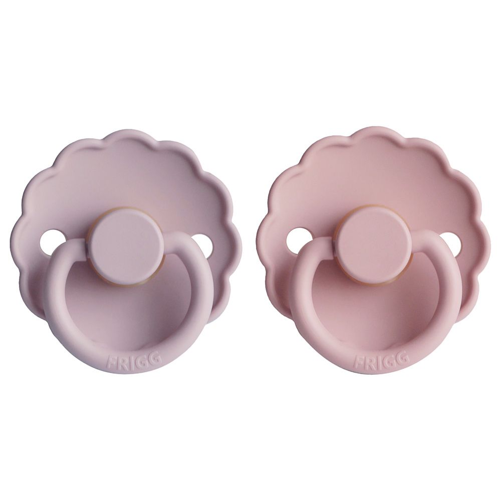 Frigg - Daisy Latex Pacifier 0-6M - Pack of 2 - S1 - Pink/Soft Lilac