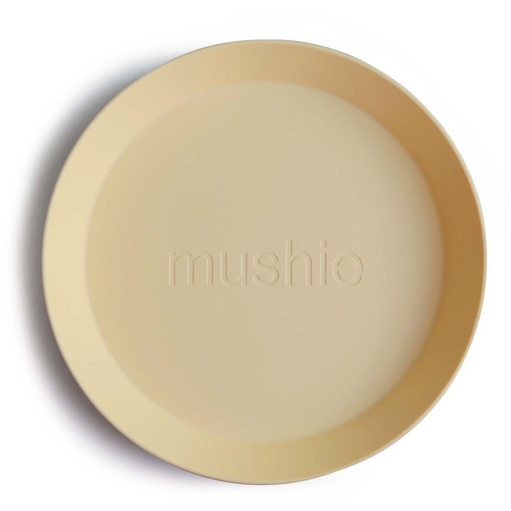 Mushie - Round Dinner Plate - Pack of 2 - Pale Daffodil