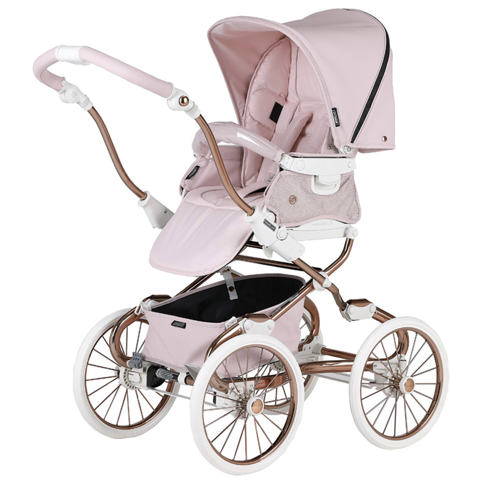 Pink and gold car seat and stroller best sale