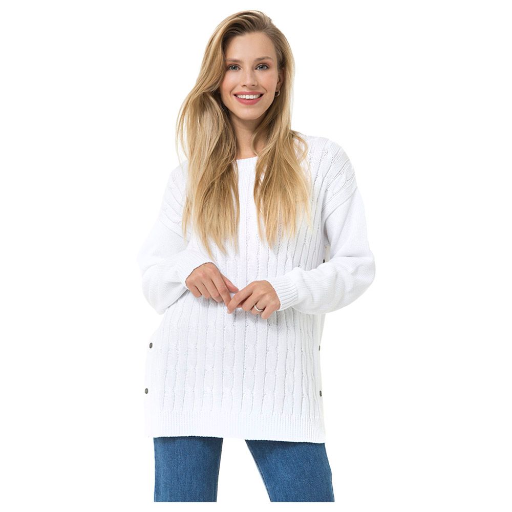 Accouchee - Cozy Strike White Pregnancy/Nursing Knitwear