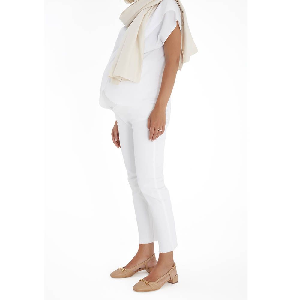 Accouchee - Graceful Non-Denim Maternity Pants - White