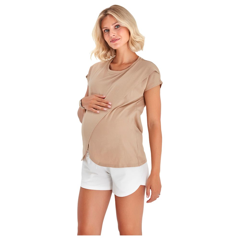 Accouchee - Handy Top for Pregnancy/Nursing - Beige