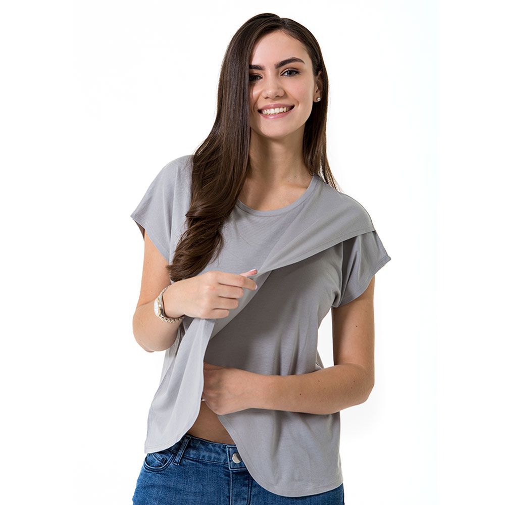 Accouchee - Handy Top for Pregnancy/Nursing - Grey