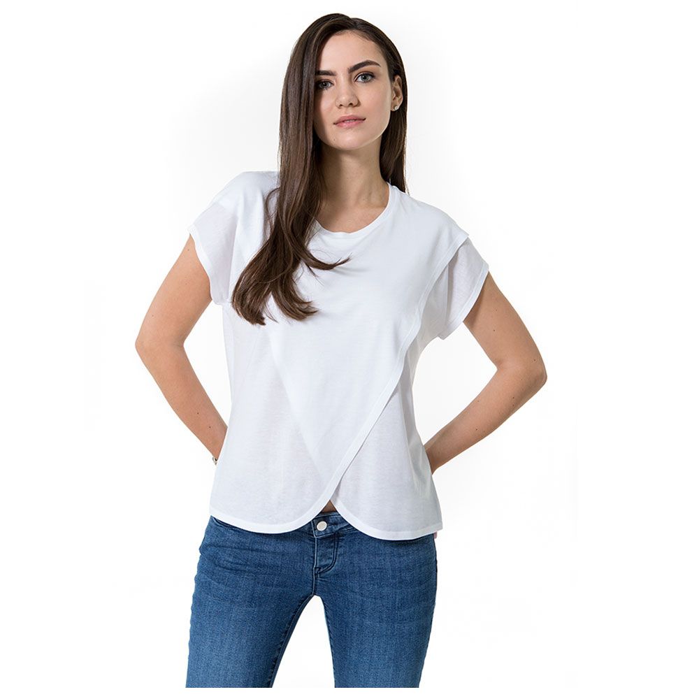 Accouchee - Handy Top for Pregnancy/Nursing - White