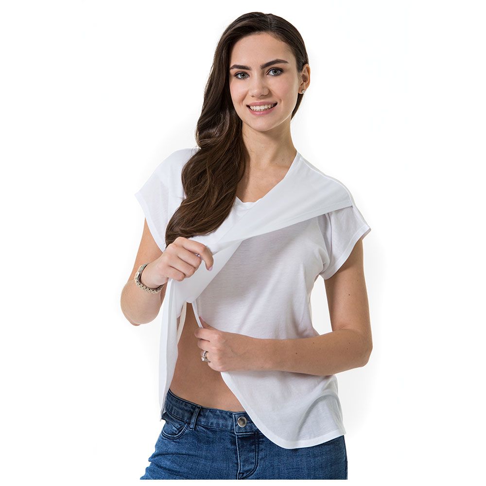 Accouchee - Handy Top for Pregnancy/Nursing - White