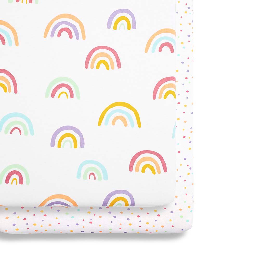 Snuz - SnuzPod Crib Fitted Sheets Pack of 2 - Colour Rainbow