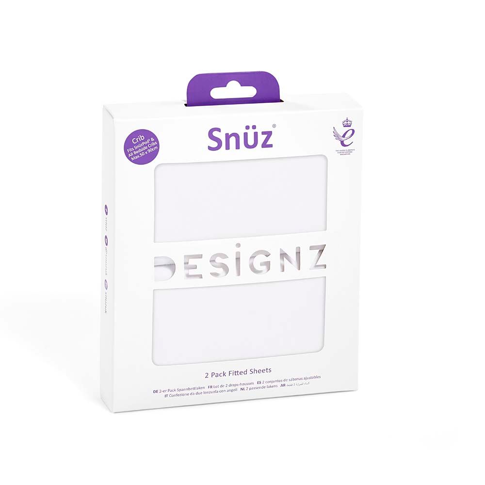 Snuz - SnuzPod Crib Fitted Sheets Pack of 2 - White