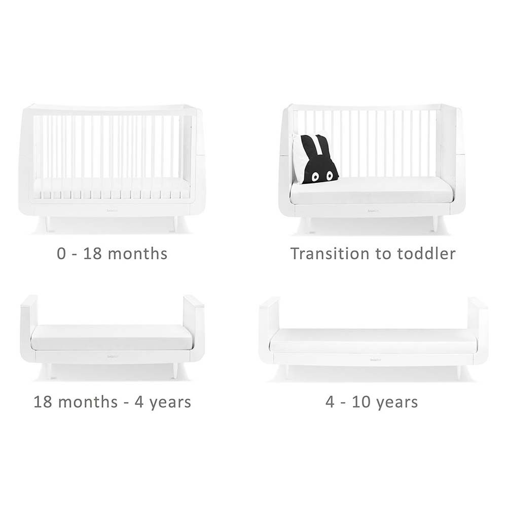 Snuz - SnuzKot Skandi Wooden Cot Bed - White