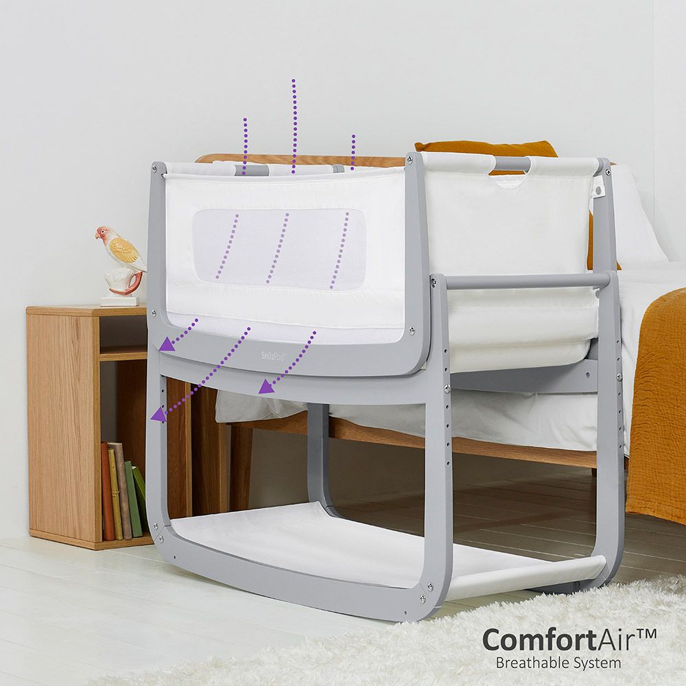 Snuz - SnuzPod 4 Bedside Wooden Crib - Dove