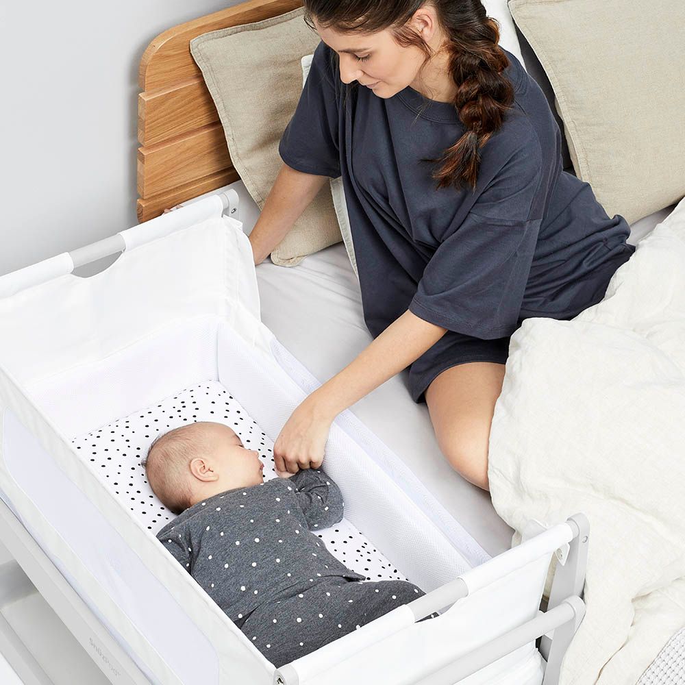 Snuz - SnuzPod 4 Bedside Wooden Crib - Haze Grey