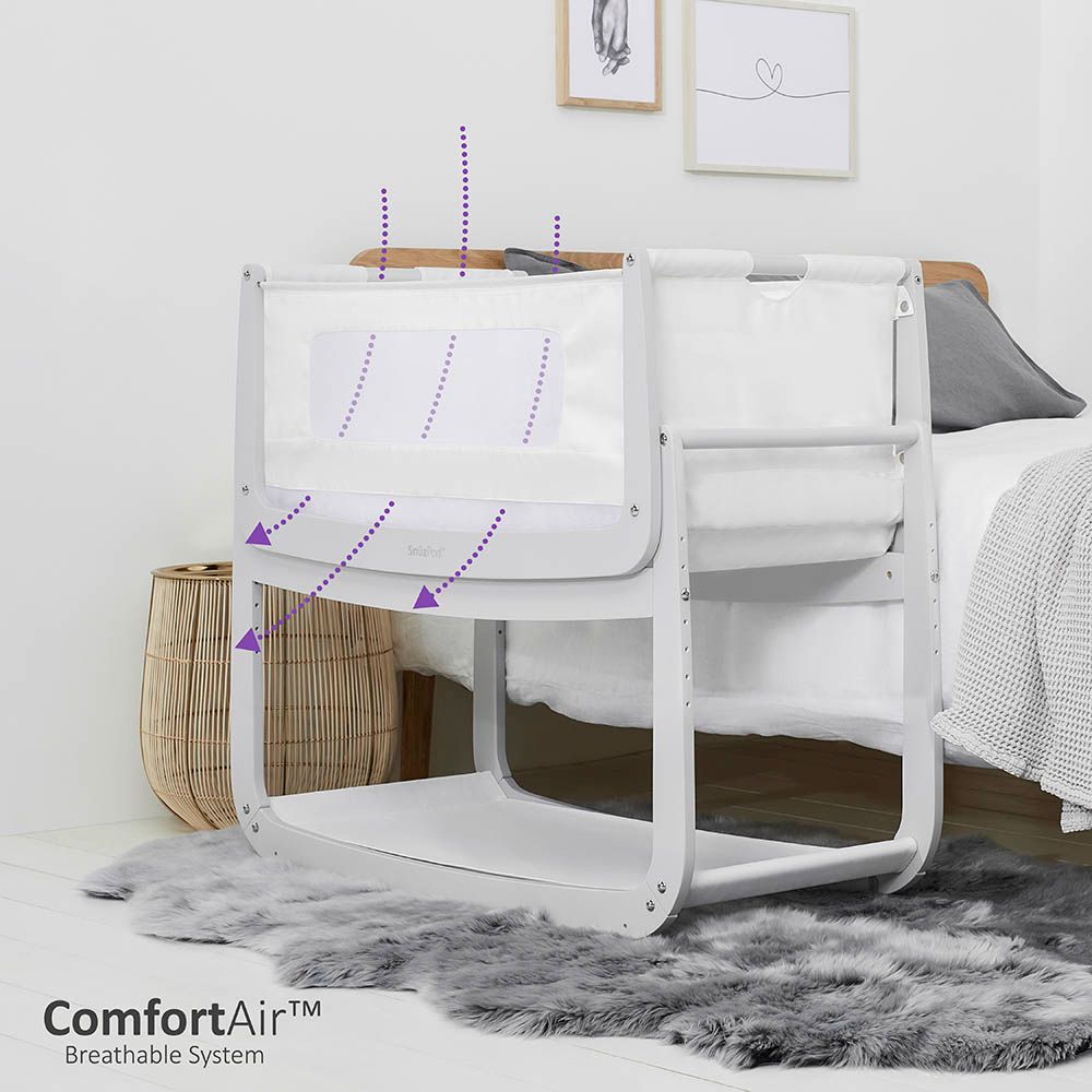 Snuz - SnuzPod 4 Bedside Wooden Crib - Haze Grey