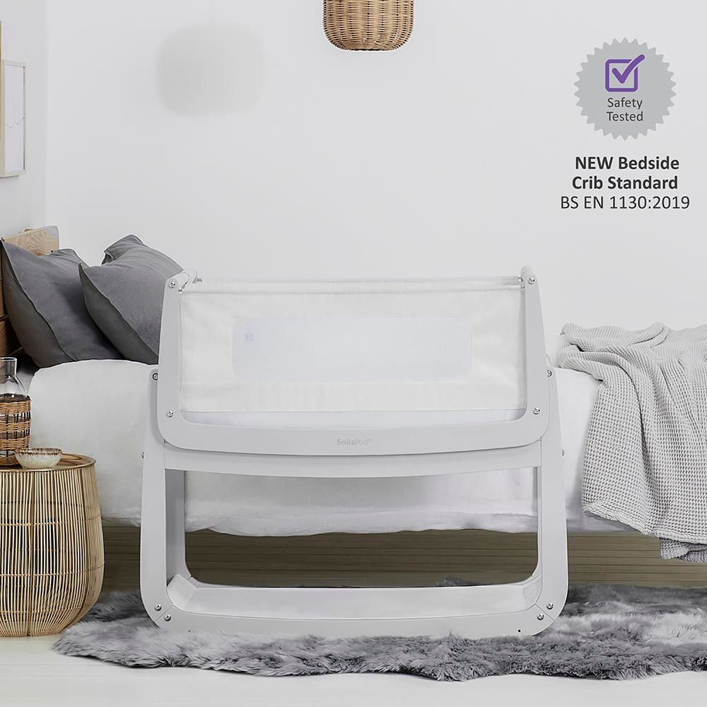 Snuz - SnuzPod 4 Bedside Wooden Crib - Haze Grey