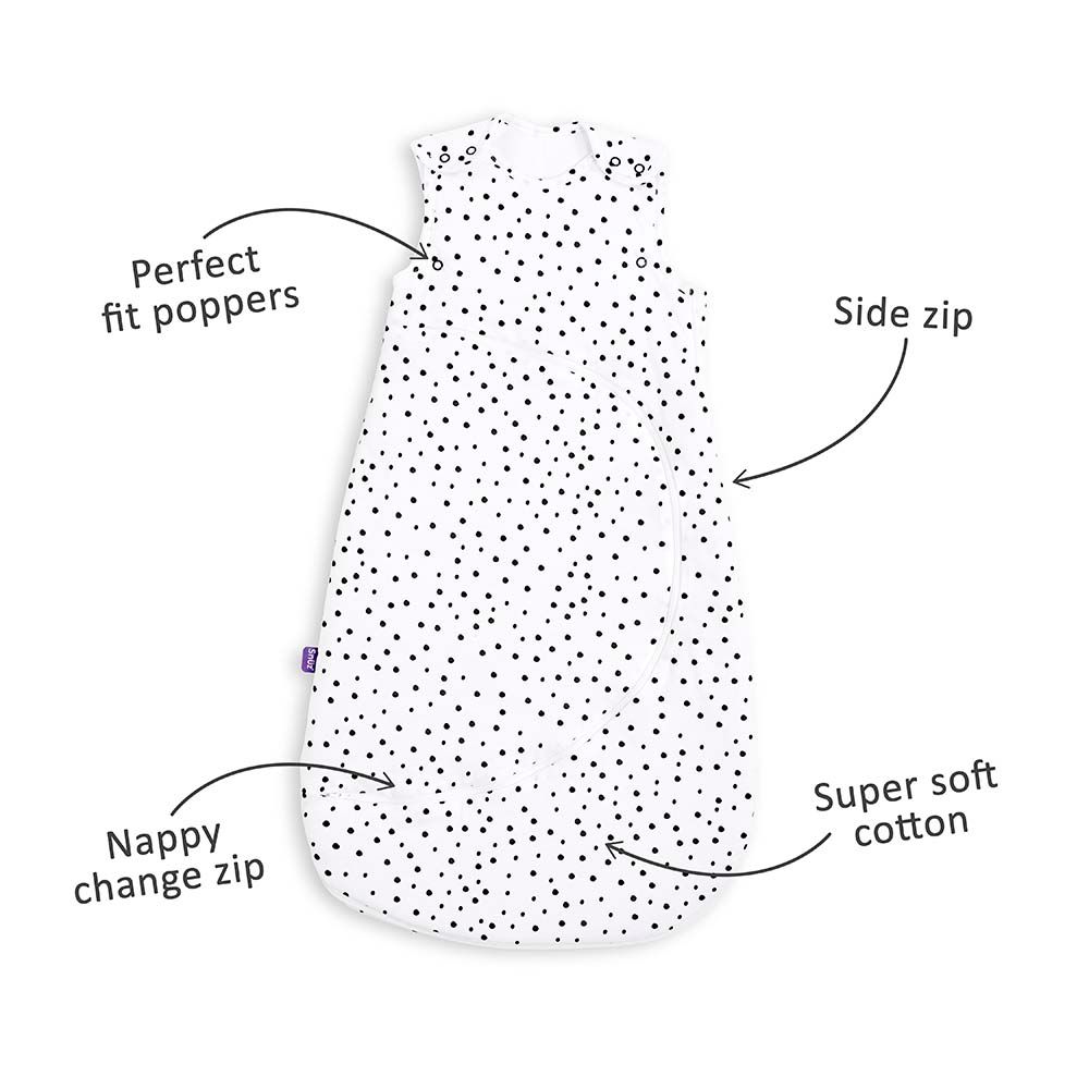 Snuz SnuzPouch Sleeping Bag 1 Tog 0 6M Black Spot