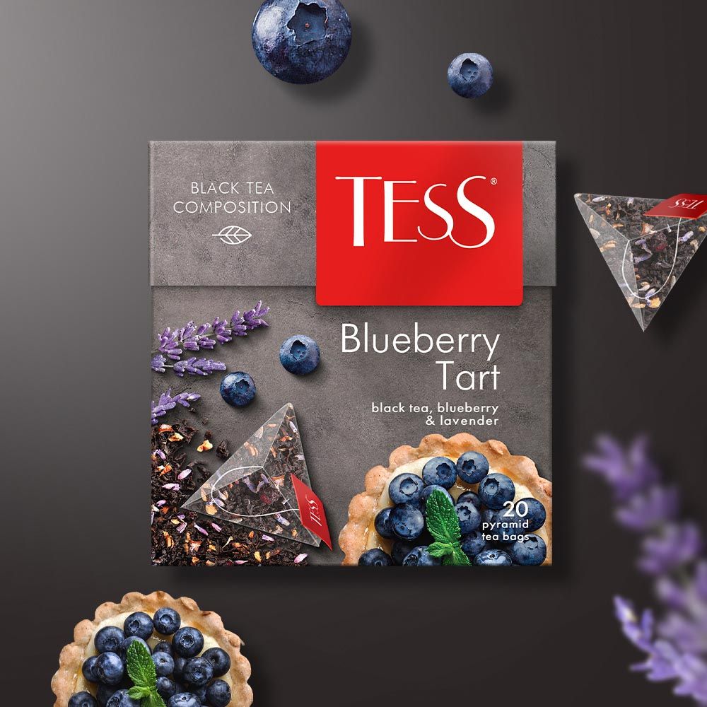 Tess - Black Tea Blueberry Tart Teabag - Pack of 20 - 1.8g