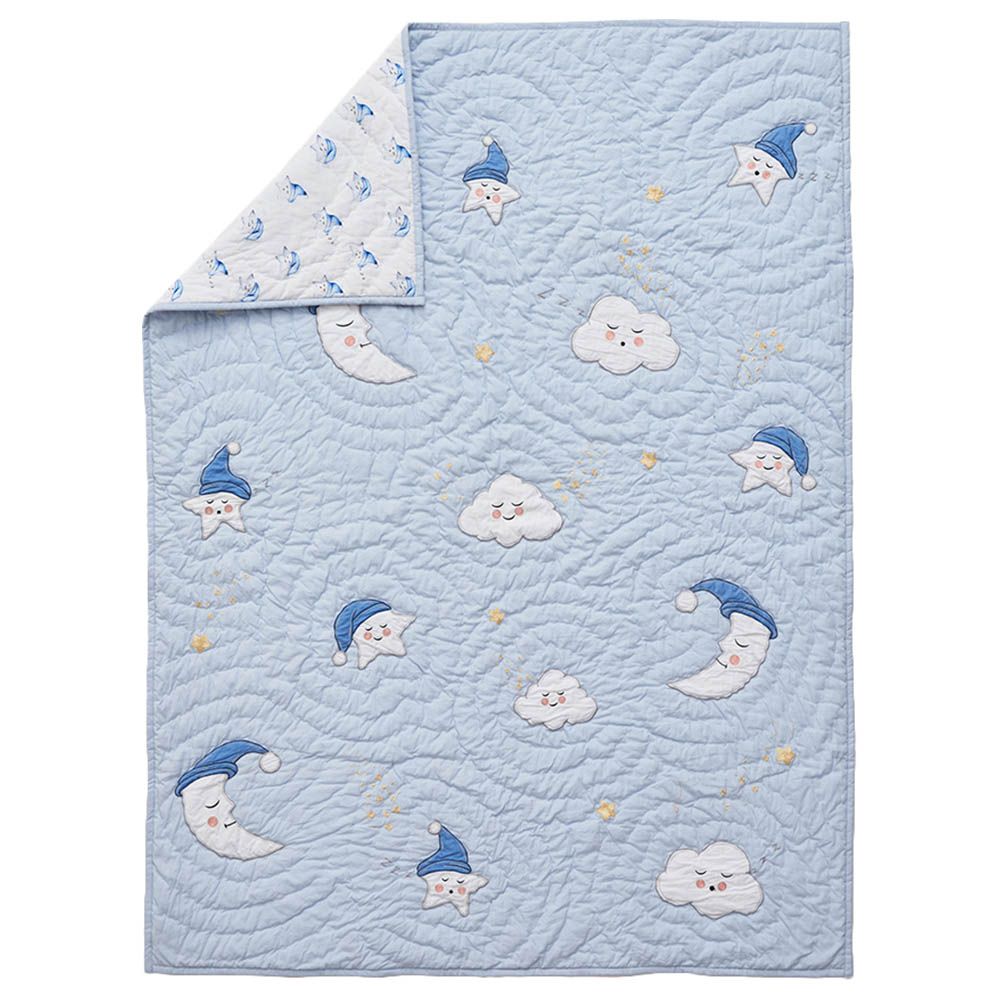 Little West Street - "Snuggle Time" Set w/ Quilt - Blue