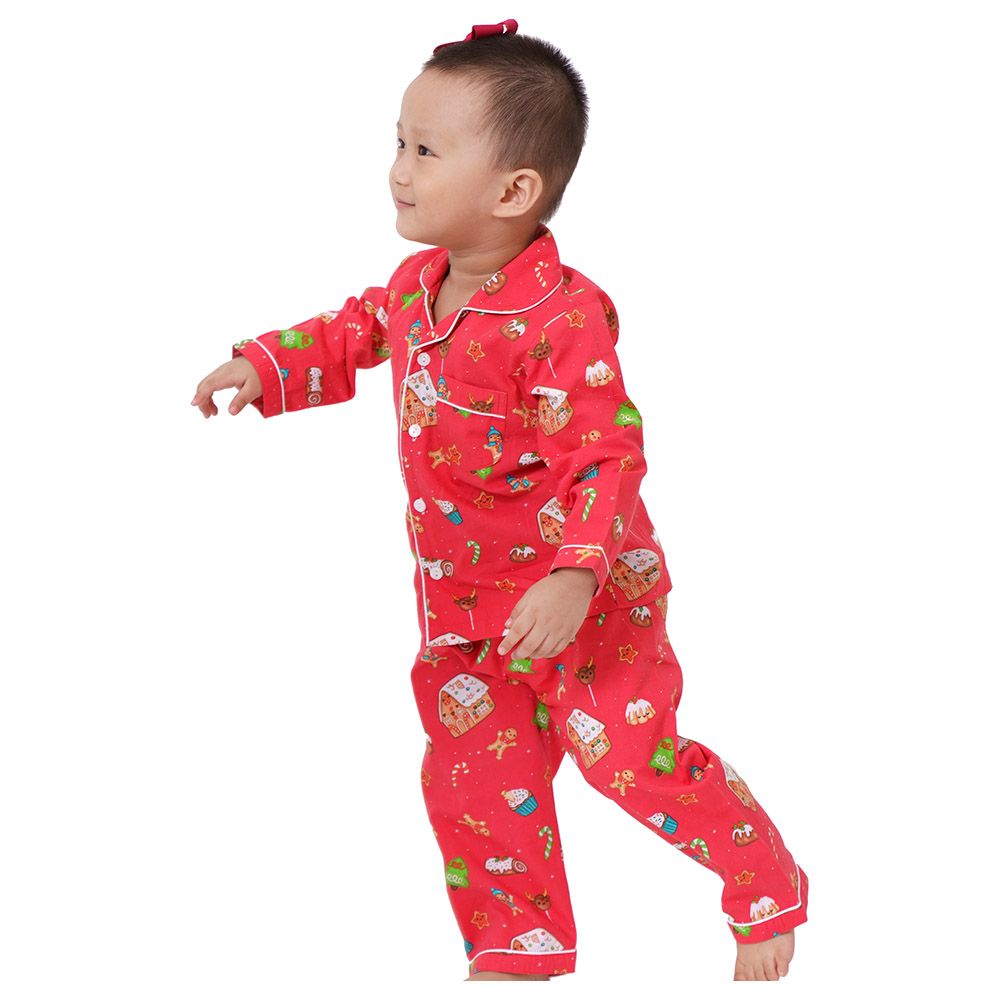 Little West Street - Sweet Christmas Pajama Set - Red