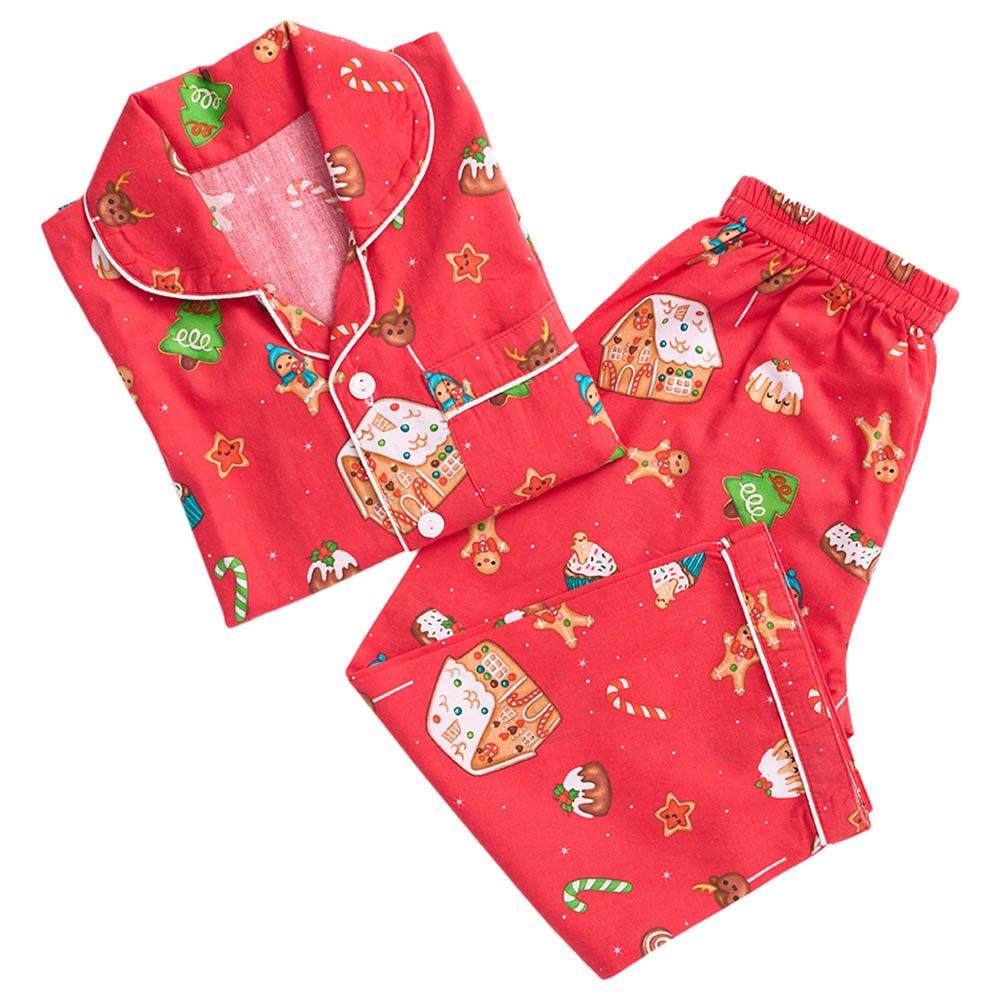 Little West Street - Sweet Christmas Pajama Set - Red