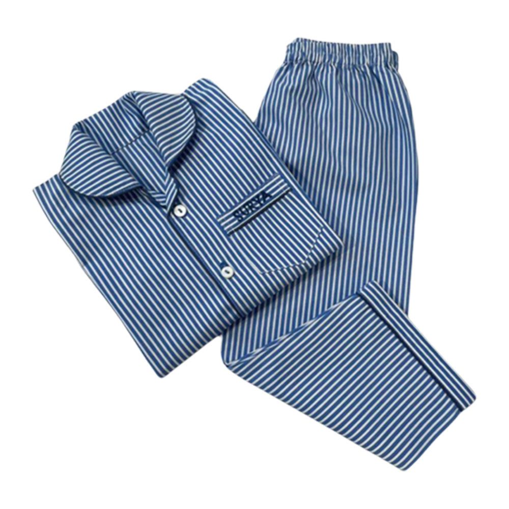 Little West Street - Classic Stripe Pajama Set - Blue