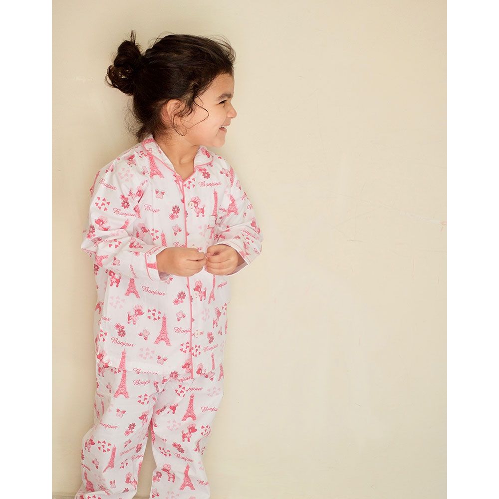 Little West Street - Paris Pajama Set - White