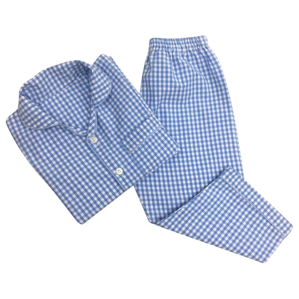 Little West Street - Classic Blue Gingham Pajama Set