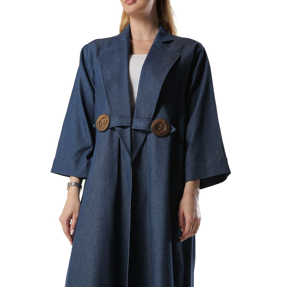 Moi Street - Denim Coat Style Abaya - Blue