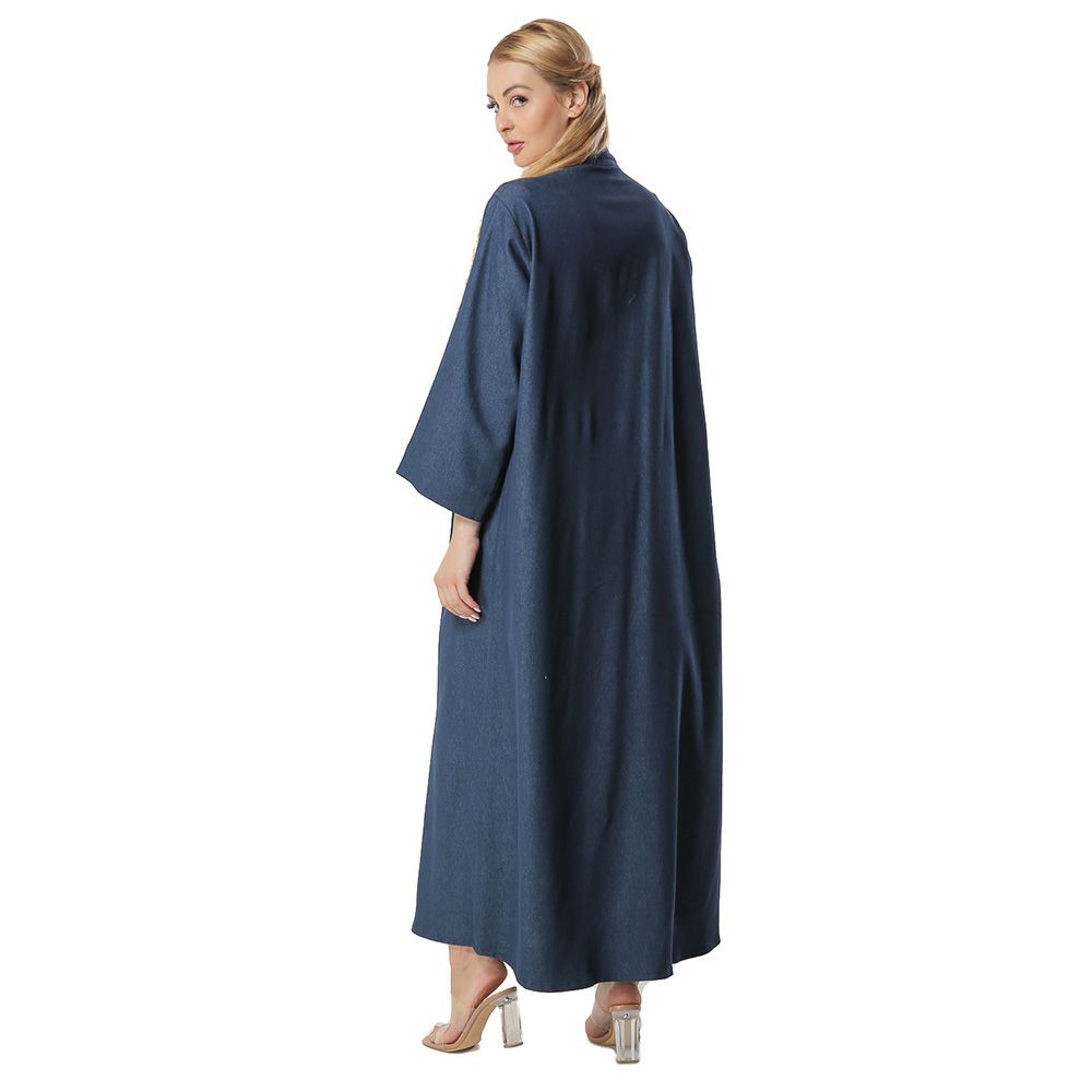 Moi Street - Denim Coat Style Abaya - Blue