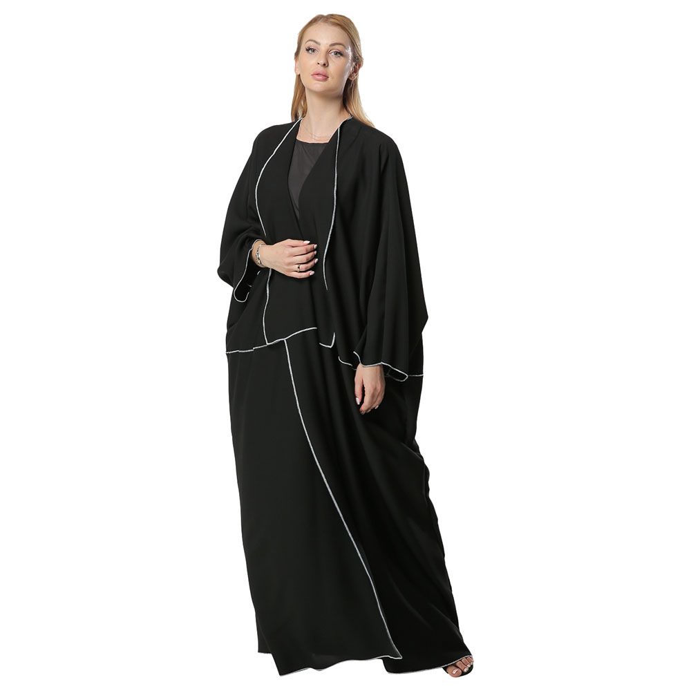 Moi Street - Black Loose Fit Open Abaya