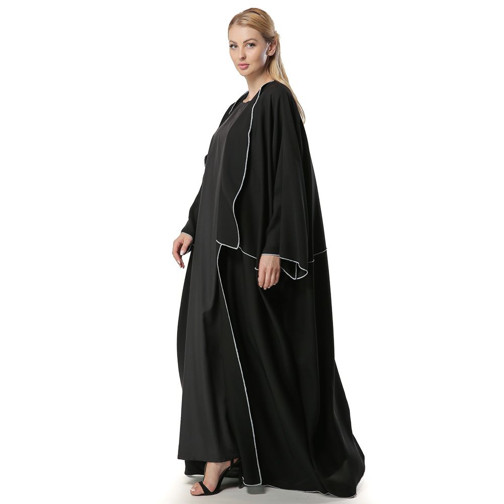 Moi Street - Black Loose Fit Open Abaya