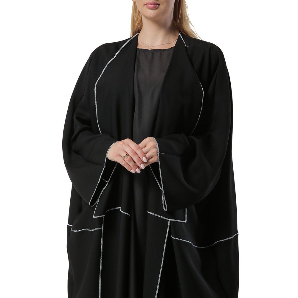 Moi Street - Black Loose Fit Open Abaya