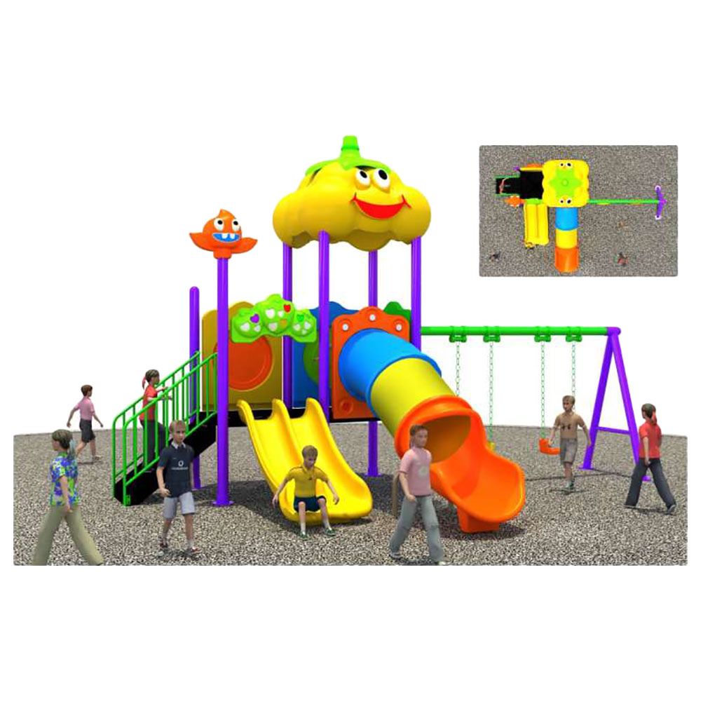 Myts - Mega Yellow Fellow Kids Tube Slide And Swings