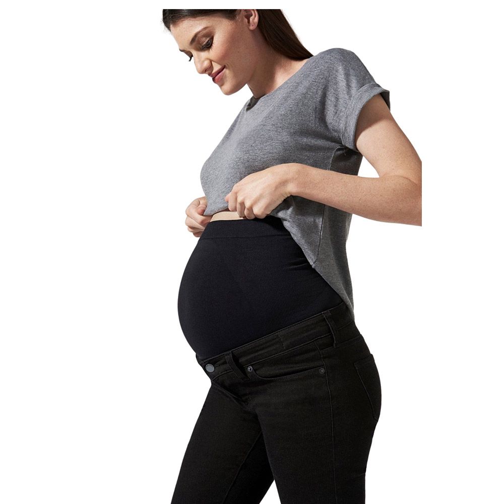 Mums & Bumps - Belly Support Skinny Jeans - Black Wash