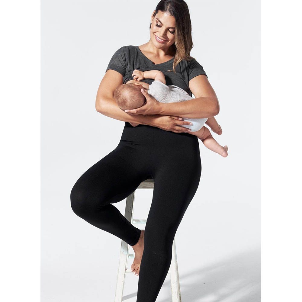 Mums & Bumps Highwaist Postpartum Nursing Legging - Black