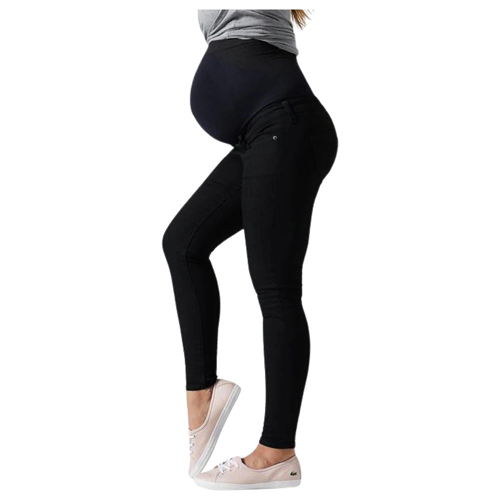 Mums & Bumps - Blanqi Belly Support Skinny Jeans - Black Clean