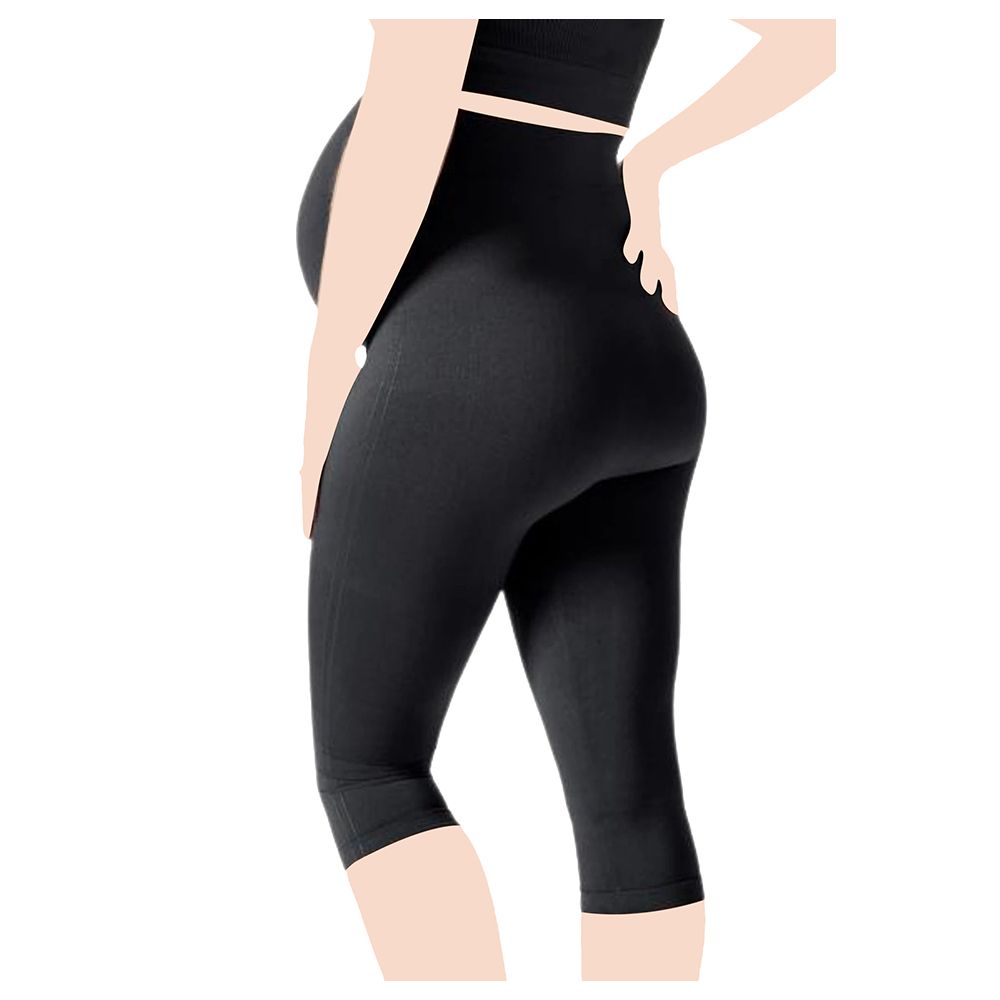 Mums & Bumps - Blanqi Maternity Belly Support Crop Legging - Black