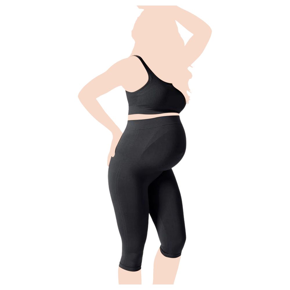 Mums & Bumps - Blanqi Maternity Belly Support Crop Legging - Black