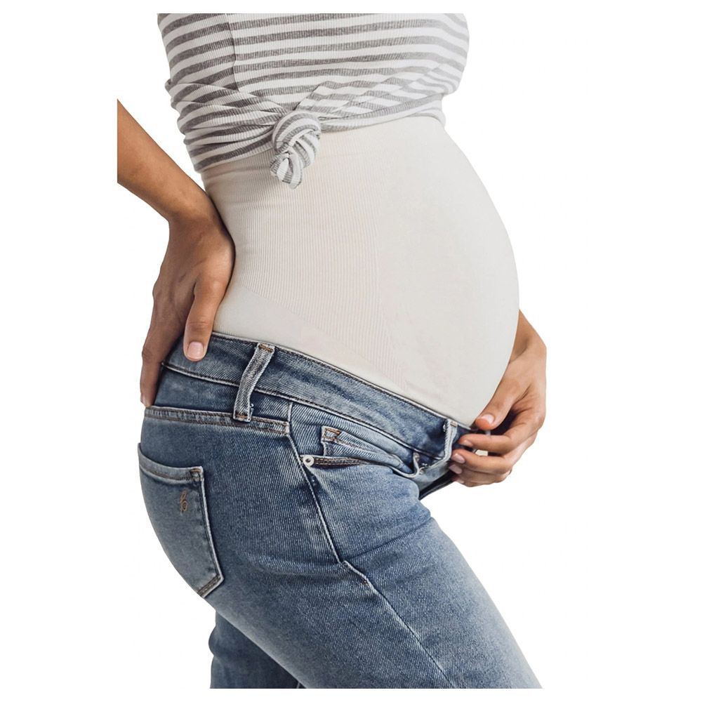 Mums & Bumps - Maternity Belly Support Flare Jeans - Worn Indigo