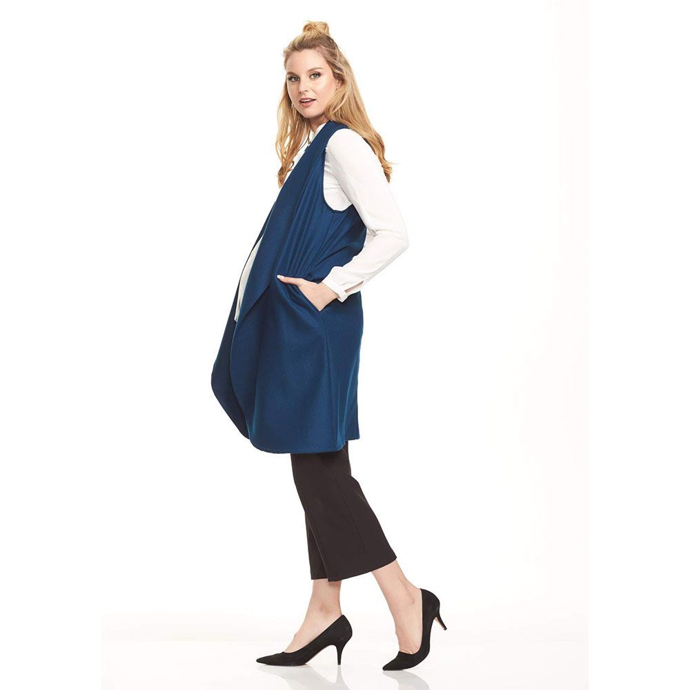 Mums & Bumps - Soon Frost Wool Maternity Vest - Marine