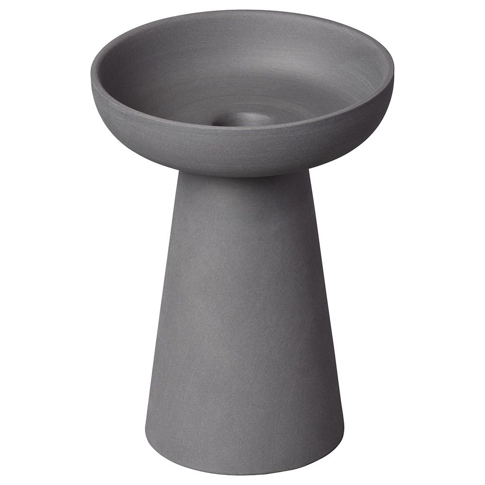 Aery - Porcini Pillar & Taper Candle Holder - Charcoal - L 