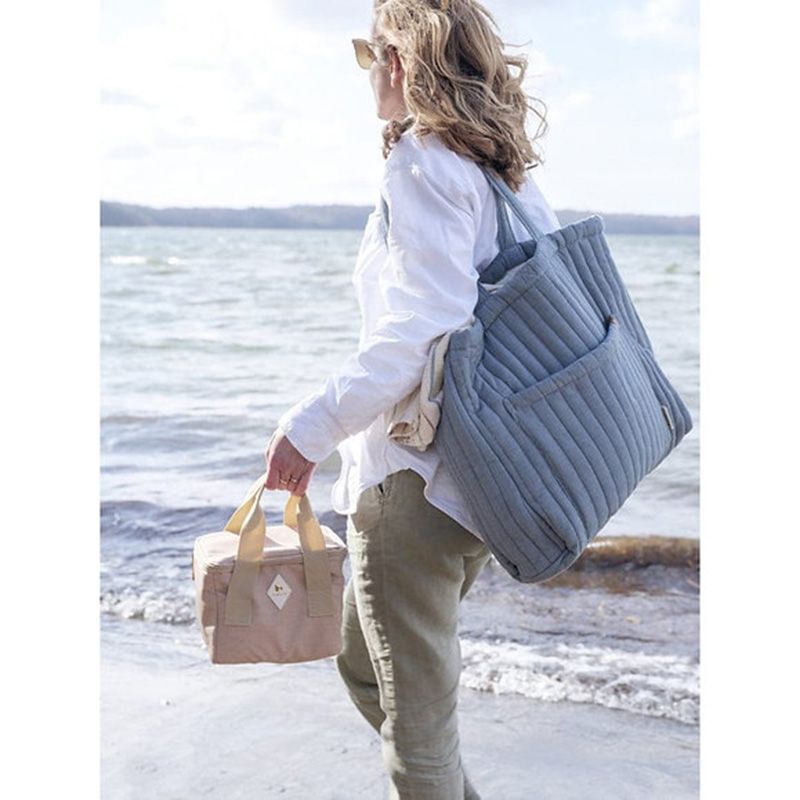 Fabelab - Quilted Tote Bag - Chambray Blue Spruce