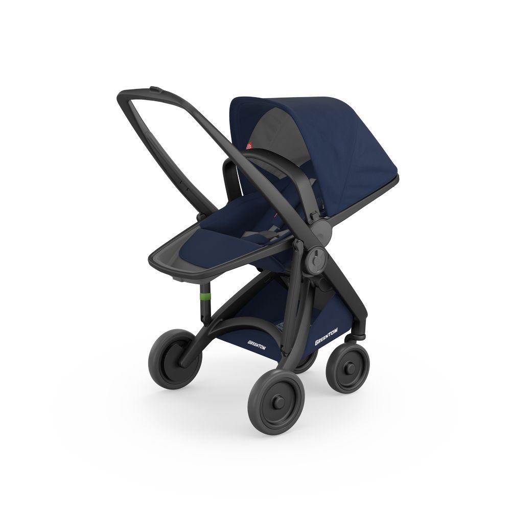 Greentom - 2-in-1 Carrycot + Reversible Seat Eco Stroller - Black/Blue