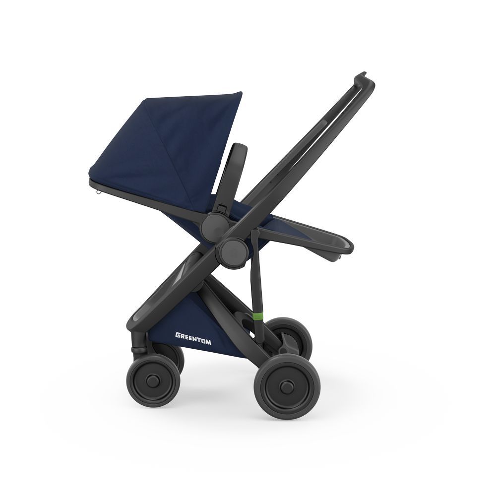 Greentom - 2-in-1 Carrycot + Reversible Seat Eco Stroller - Black/Blue