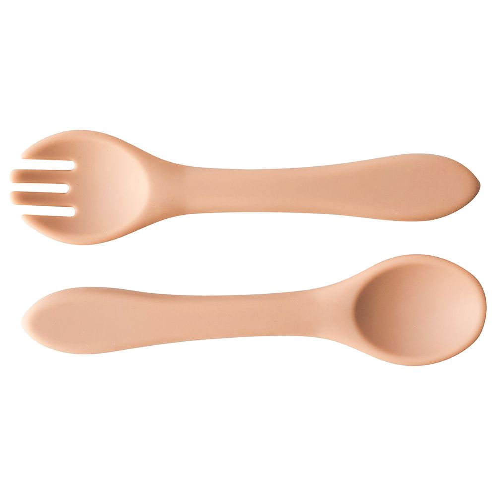 Dove and Dovelet - Silicone Fork & Spoon Set - Nude