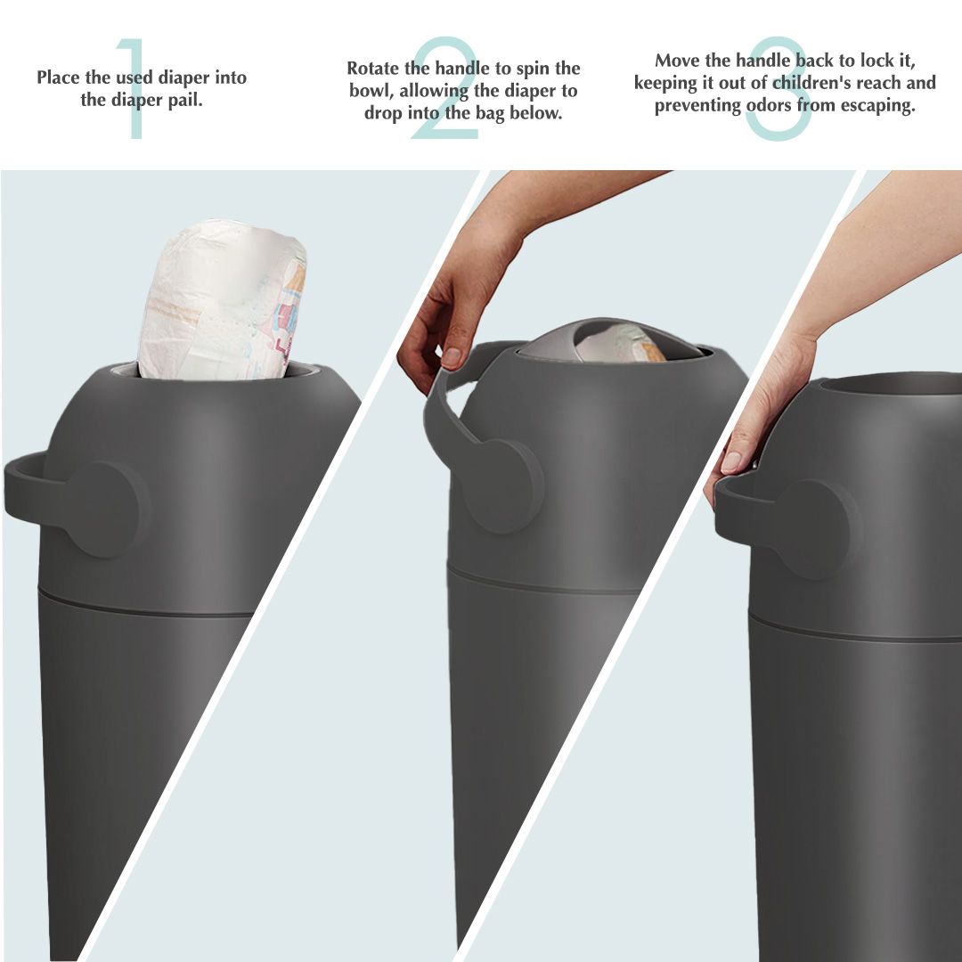 Bumble & Bird - Odourless Diaper Pail - Anthracite